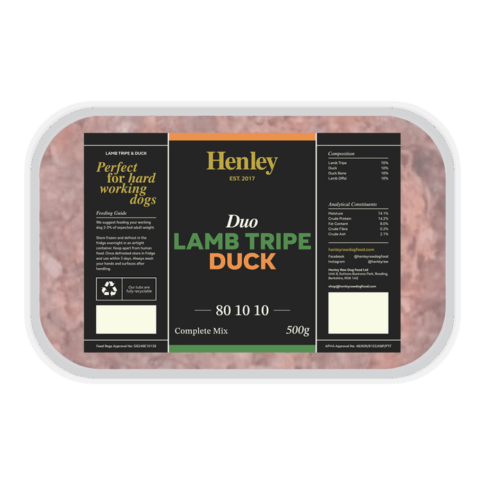 Duo Lamb Tripe & Duck 80-10-10 - Henley Raw