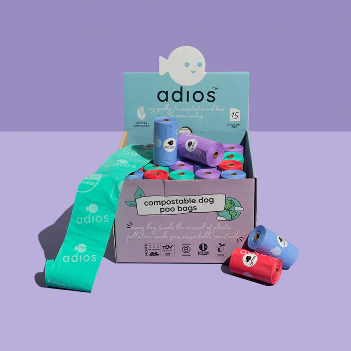 Adios Poo Bags Single Roll