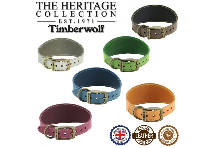 Timberwolf Leather Greyhound Collar